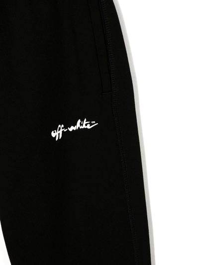 Shop Off-white Black Cotton Track Pants In Nero