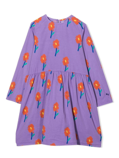 Shop Bobo Choses Violet Cotton Dress In Viola