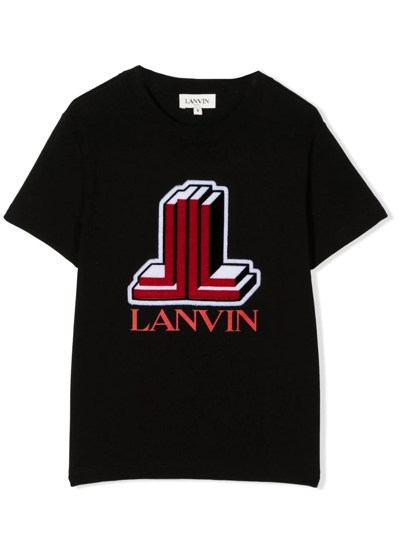 Shop Lanvin Black Cotton Tshirt In Nero