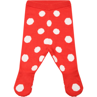 Shop Stella Mccartney Red Gaiter For Baby Girl With Polka Dots