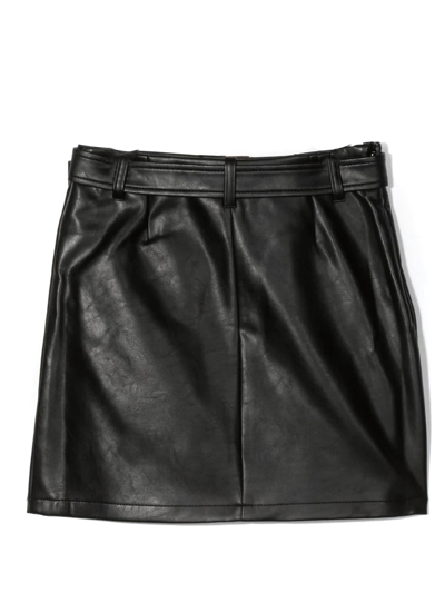 Shop Lanvin Black Polyurethane Skirt In Nero
