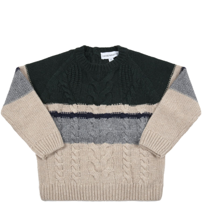 Shop Armani Collezioni Multicolor Sweater For Baby Boy