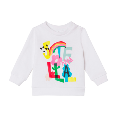 Shop Stella Mccartney Sweatshirt With Print In Avorio