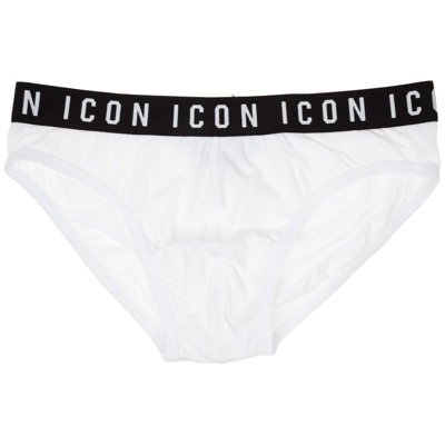 Shop Dsquared2 Be Icon Brief In Bianco
