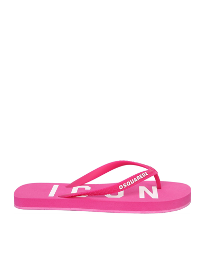 Shop Dsquared2 Logo-print Flip-flops In Pink