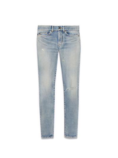Shop Saint Laurent 5 Pockets Jeans In Blue