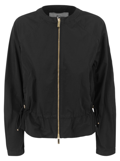Shop Woolrich Lightweight City Bomber Jacket With Drawstring In Black