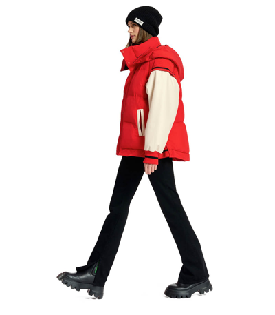 Shop Essentiel Antwerp Clasp Red Hooded Padded Jacket In Rosso