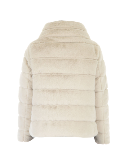 Herno White Down Filled Comforter Jacket In Off-white