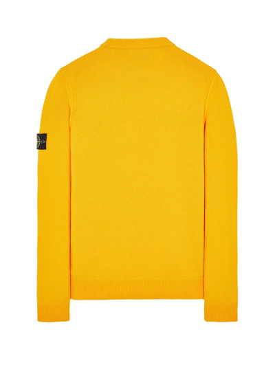 Shop Stone Island Crew Neck Sweater In Yellow