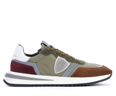 Shop Philippe Model Tropez 2.1 Military Green And Brown Sneaker In Verde