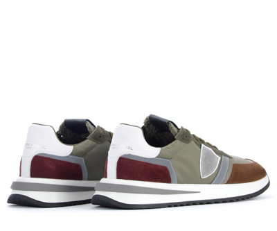 Shop Philippe Model Tropez 2.1 Military Green And Brown Sneaker In Verde