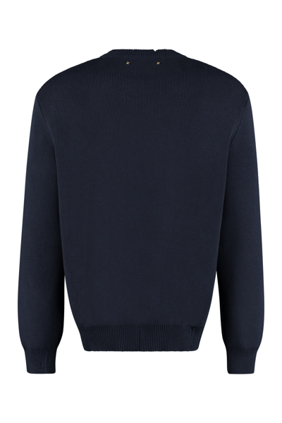 Shop Golden Goose Long Sleeve Crew-neck Sweater In Blue