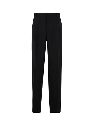 Shop Versace Formal Pants Loose Fit In Black
