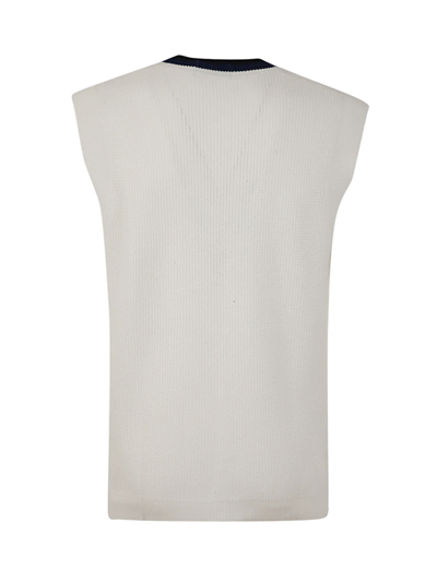 Fred Perry Re-issues V-neck Knitted Tank-top In Ecru | ModeSens