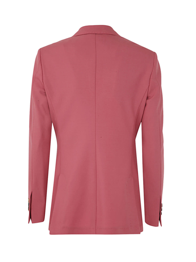 Shop Maurizio Miri Double Breasted Stretch Wool Blazer In Pink