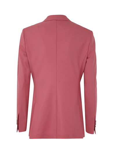Maurizio Miri Double Breasted Stretch Wool Blazer In Pink