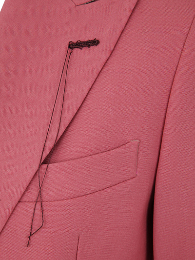 Shop Maurizio Miri Double Breasted Stretch Wool Blazer In Pink