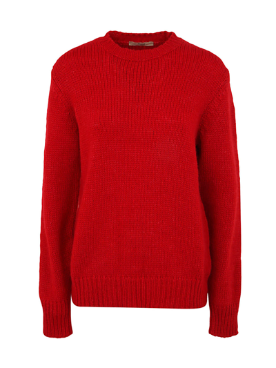 Shop Nuur Long Sleeved Round Neck In Red