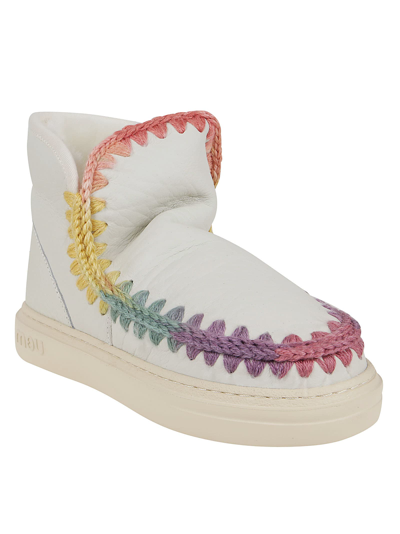 Shop Mou Eskimo Sneaker Bold Rainbow In Nutrwh Nubuck True White