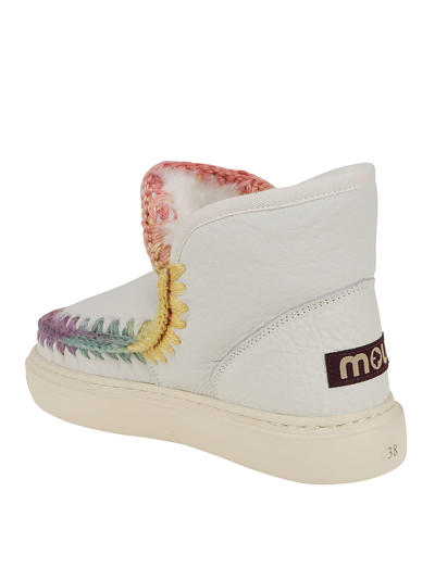 Shop Mou Eskimo Sneaker Bold Rainbow In Nutrwh Nubuck True White