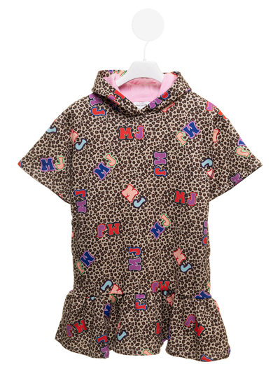 Shop Marc Jacobs Kids Girls Leopard Dress With Hood In Multicolor