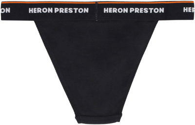 Shop Heron Preston Logoed Elastic Band Cotton Briefs In Black