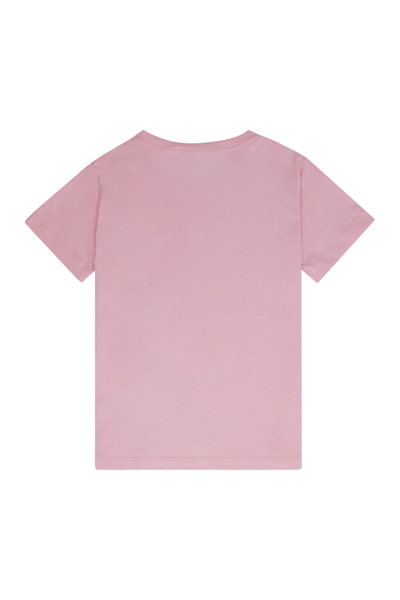 Shop Young Versace Printed Cotton T-shirt In Pink