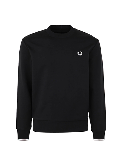 Shop Fred Perry Fp Crew Neck Sweatshirt In Black