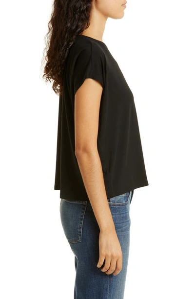 Shop Eileen Fisher Crewneck Boxy Stretch Jersey T-shirt In Black
