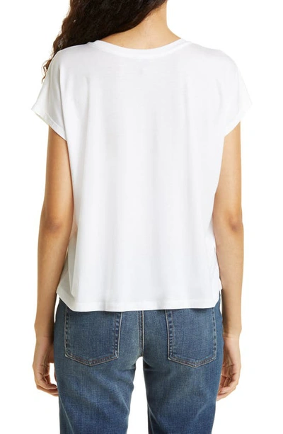 Shop Eileen Fisher Crewneck Boxy Stretch Jersey T-shirt In White