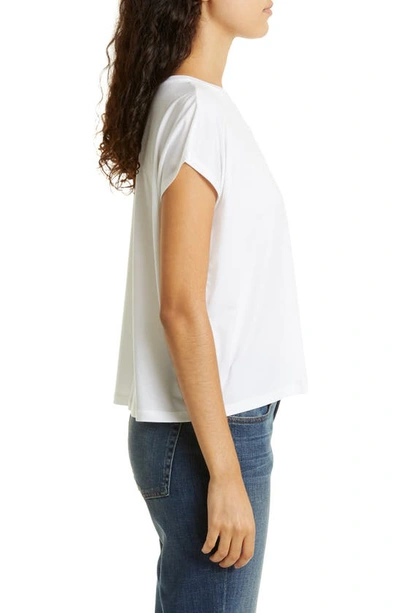 Shop Eileen Fisher Crewneck Boxy Stretch Jersey T-shirt In White