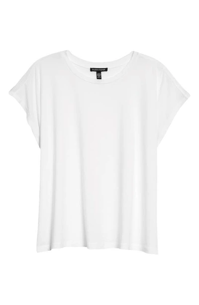 Eileen Fisher Jersey Crewneck Boxy T-shirt In White