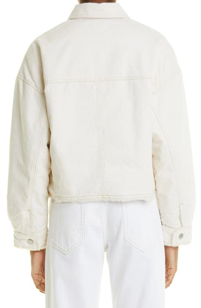Isabel Marant Paoleta Faux Shearling-lined Denim Jacket In Ecru