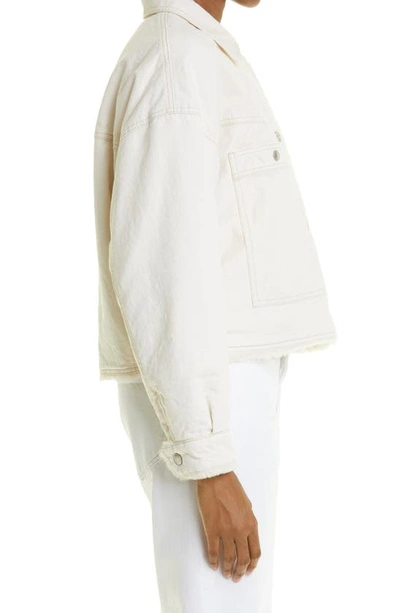 Shop Isabel Marant Paoleta Denim & Faux Shearling Jacket In Ecru