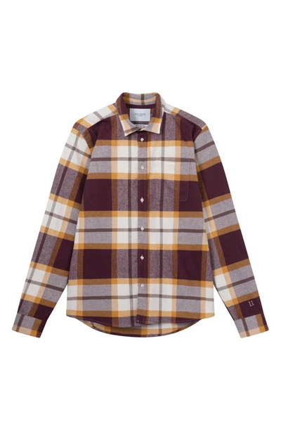 Shop Les Deux Jeremy Check Flannel Button-up Shirt In Sassafras Inca Gold