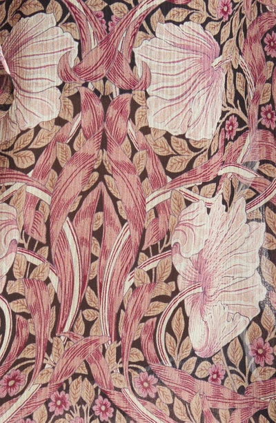Shop Paige Arianne Print Ruffle Silk Blouse In Pink/ Mauve Multi