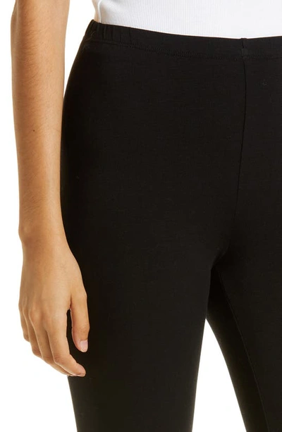 Petite Recycled Stretch Velvet Ankle Leggings In Black