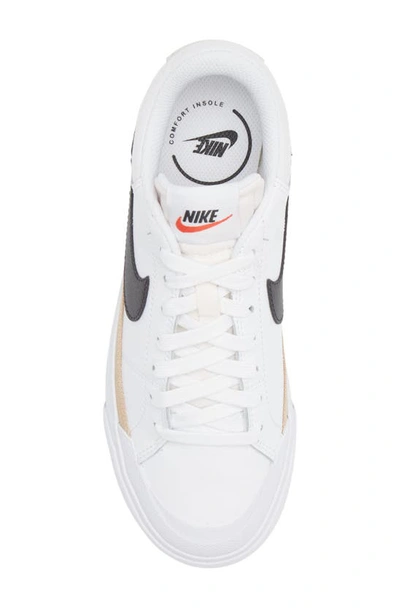 Shop Nike Court Legacy Lift Platform Sneaker In White/ Black Hemp Team Orange