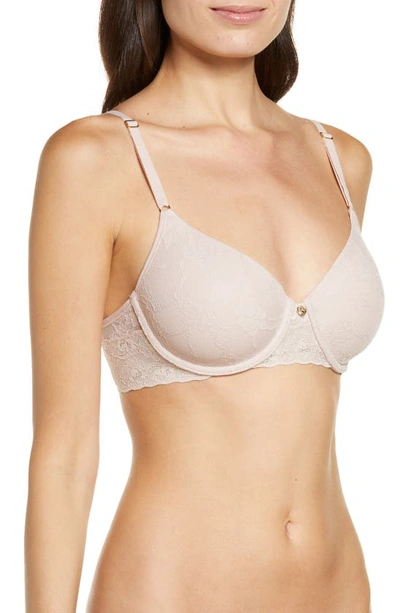 Shop Natori Bliss Allure Lace Contour Underwire Bra In Rose Beige