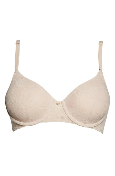 Shop Natori Bliss Allure Lace Contour Underwire Bra In Rose Beige