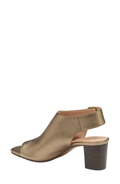 Johnston & Murphy Evelyn Open Toe Sandal Bootie In Bronze Metallic Sheepskin