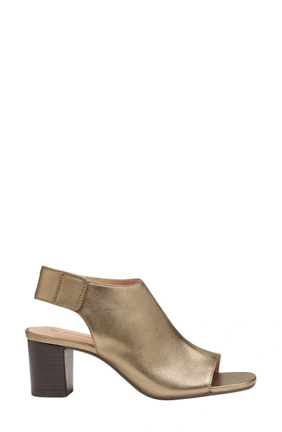 Johnston & Murphy Evelyn Open Toe Sandal Bootie In Bronze Metallic Sheepskin