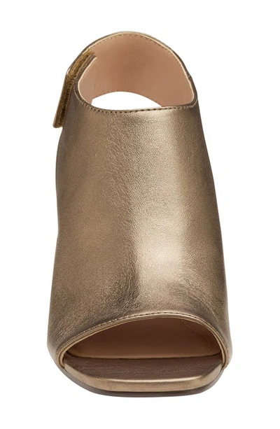 Johnston & Murphy Evelyn Open Toe Sandal Bootie In Bronze Metallic Sheepskin