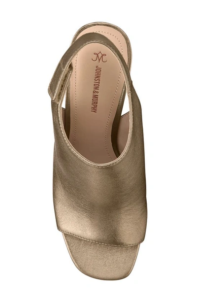 Shop Johnston & Murphy Evelyn Open Toe Sandal Bootie In Bronze Metallic Sheepskin