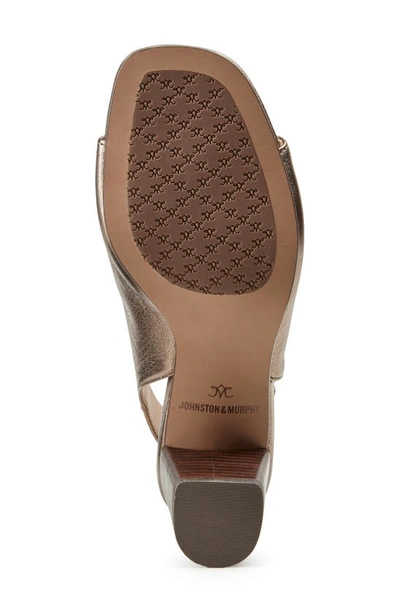 Johnston & Murphy Evelyn Open Toe Sandal Bootie In Bronze Metallic Sheepskin