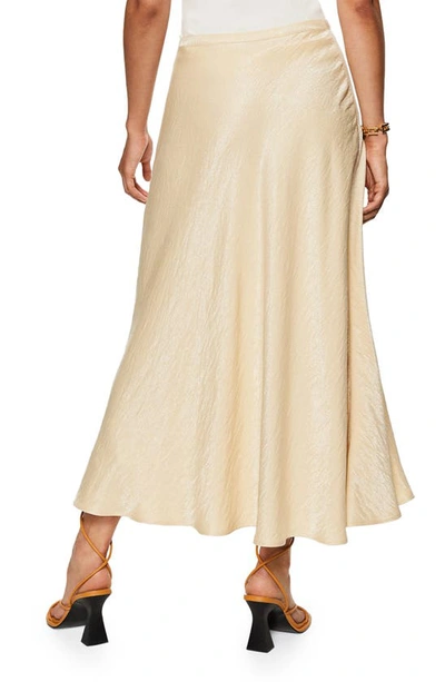 Mango Textured Satin Maxi Skirt In Beige