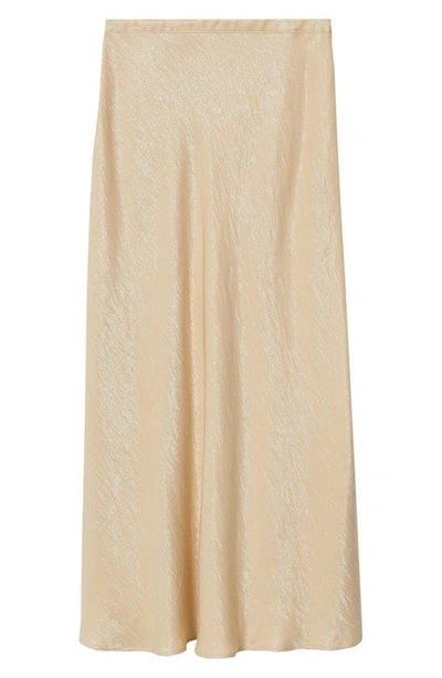Mango Textured Satin Maxi Skirt In Beige