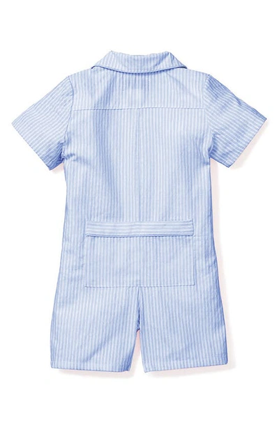 Shop Petite Plume Classic Seersucker One-piece Pajamas In Blue