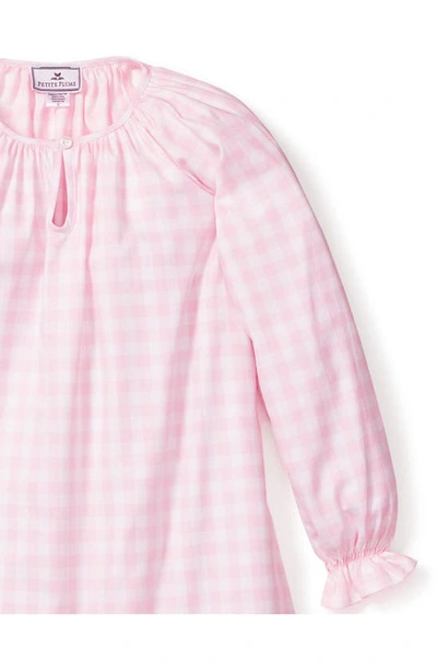 Petite Plume Delphine Gingham Nightgown In Pink